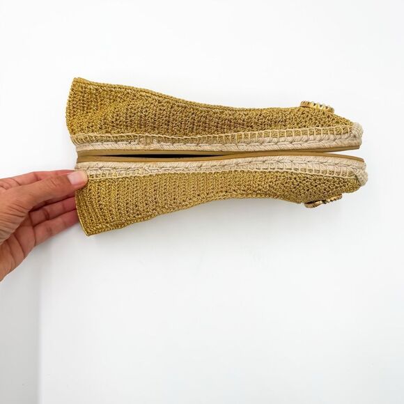 Gucci Lilibeth GG Pearl Crochet Espadrille Flats Metallic Gold EU 40 US 10 - Picture 7 of 10